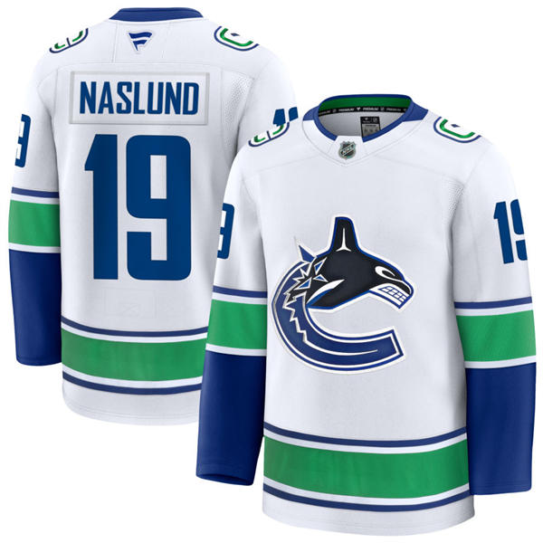 Men's Vancouver Canucks Retired Player #19 Markus Naslund Fanatics Away White Player Jersey